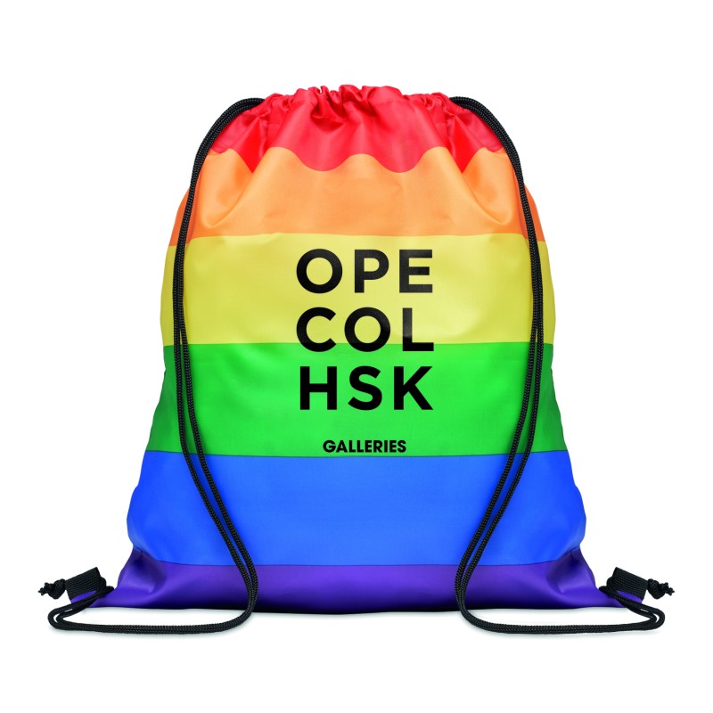 Mochila de cuerdas RPET arcoíris Bow