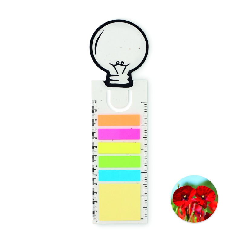 Marcapáginas de papel de semillas con notas Idea Seed
