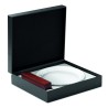 Trofeo redondo de cristal con base de madera Keen