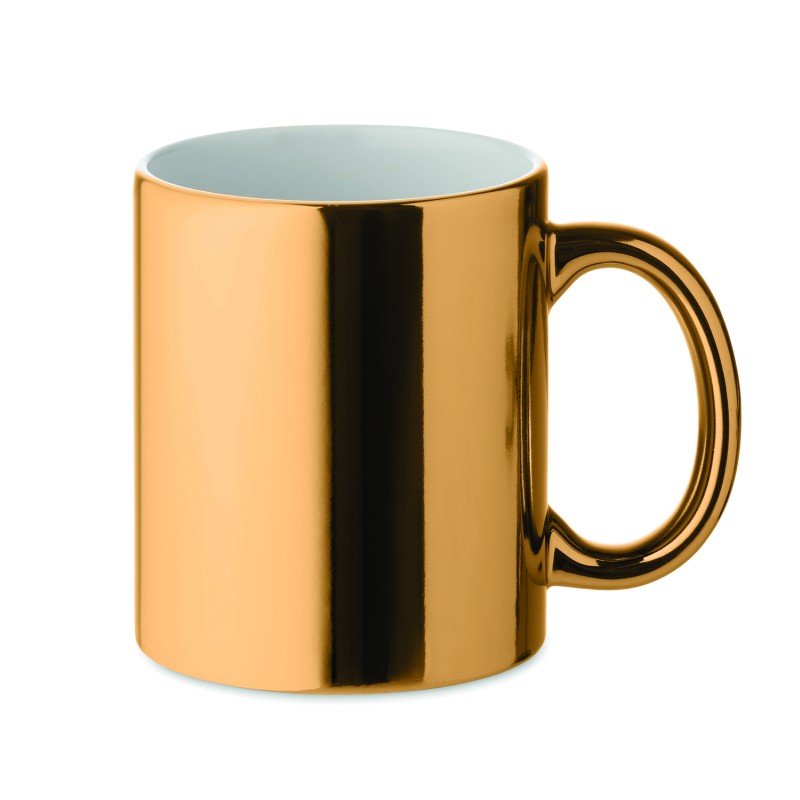 Taza de cerámica con acabado metálico Holly 300 ml