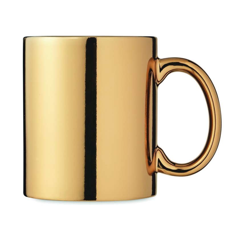 Taza de cerámica con acabado metálico Holly 300 ml