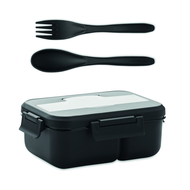 Fiambrera de PP con cubiertos Makan 1000 ml
