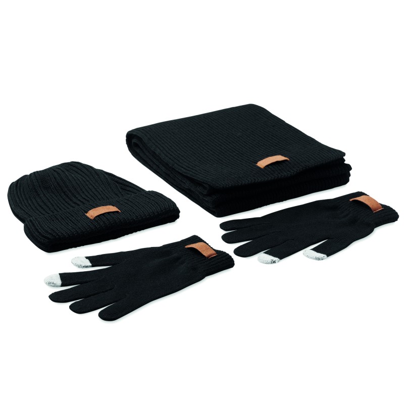 Set de invierno de RPET con gorro, bufanda y guantes Denali