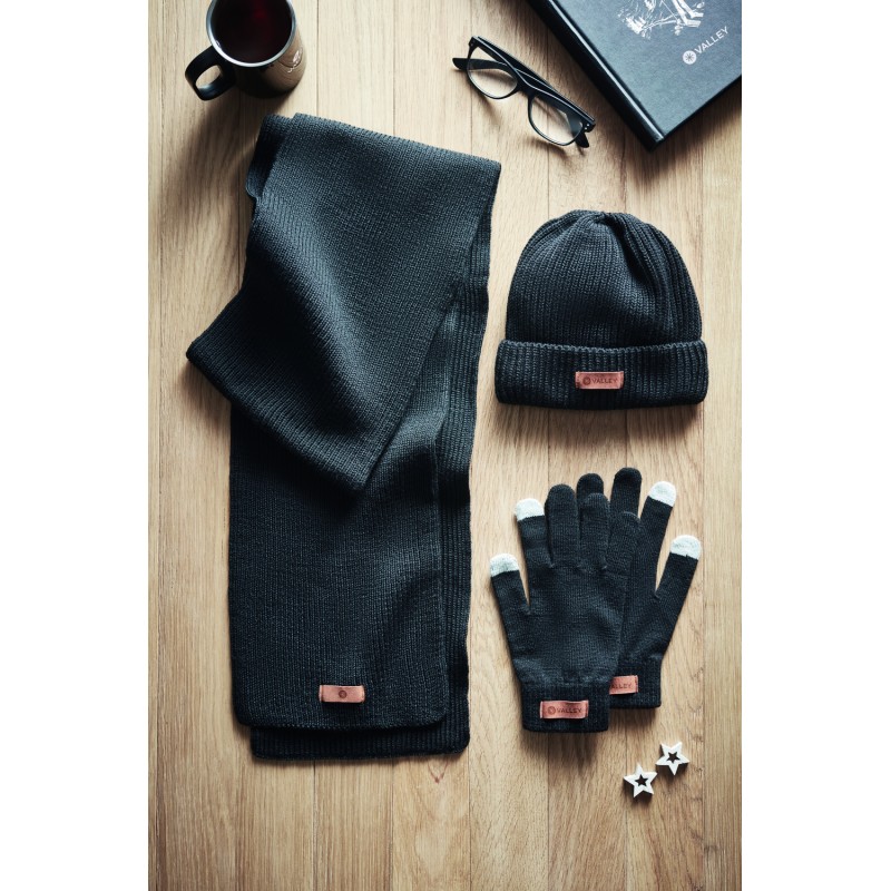 Set de invierno de RPET con gorro, bufanda y guantes Denali