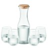 Set de jarra y 4 vasos de vidrio reciclado Piccadilly
