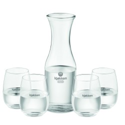 Set de jarra y 4 vasos de vidrio reciclado Piccadilly