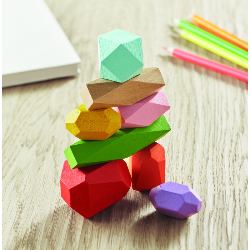 Juego de piedras apilables de madera Dolmen