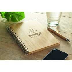 Libreta A5 de anillas con tapa de bambú Bram