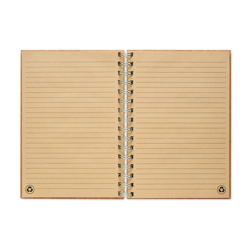 Libreta A5 de anillas con tapa de bambú Bram