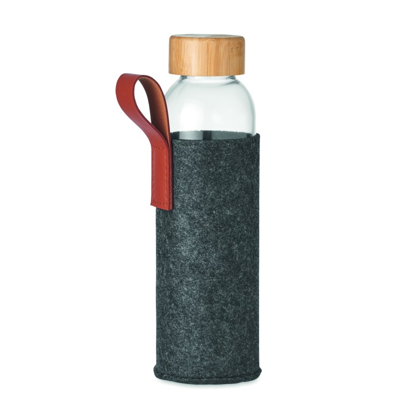 Botella de vidrio con tapa de bambú Thai 500 ml