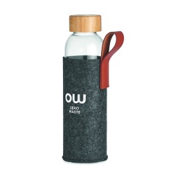 Botella de vidrio con tapa de bambú Thai 500 ml
