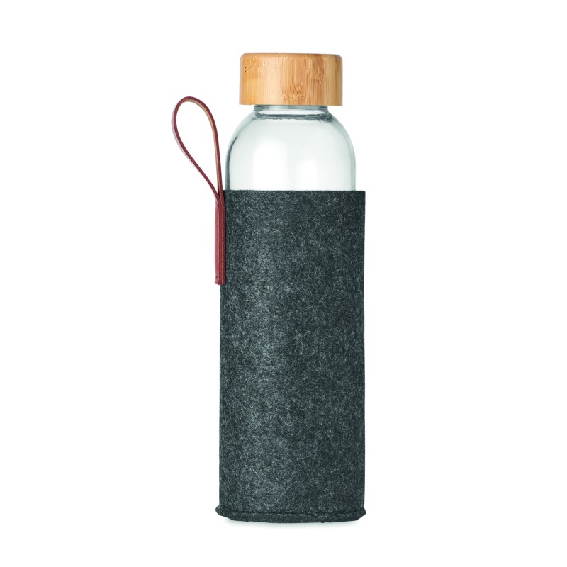 Botella de vidrio con tapa de bambú Thai 500 ml