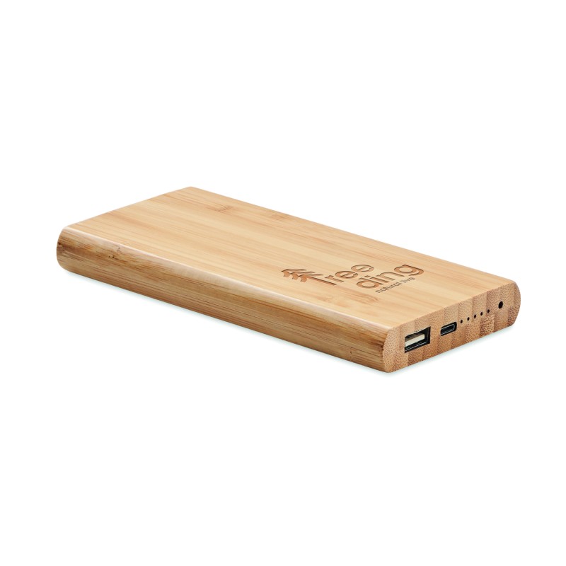 Powerbank inalámbrico de bambú Arena C 6000 mAh
