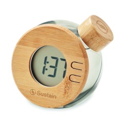 Reloj de escritorio de bambú por agua Droppy Lux