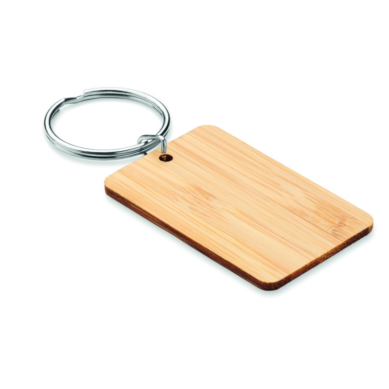 Llavero rectangular de bambú Angleboo