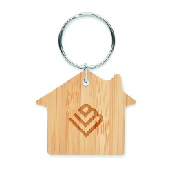 Llavero de bambú con forma de casa Houseboo