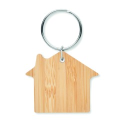 Llavero de bambú con forma de casa Houseboo