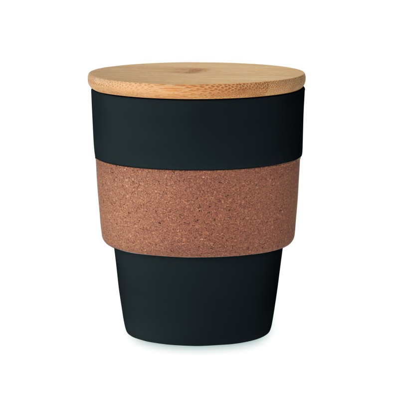 Vaso de PP con funda de corcho Galao 300 ml