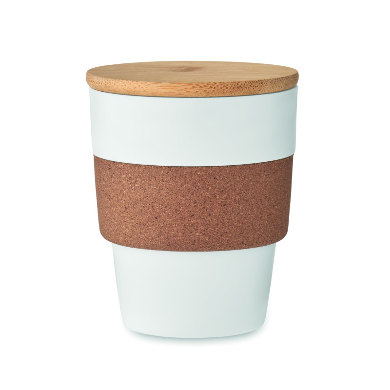 Vaso de PP con funda de corcho Galao 300 ml