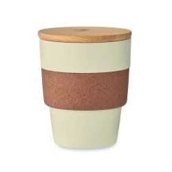 Vaso de PP con funda de corcho Galao 300 ml