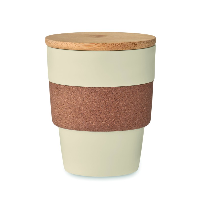 Vaso de PP con funda de corcho Galao 300 ml