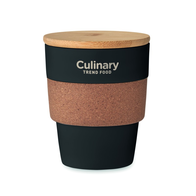 Vaso de PP con funda de corcho Galao 300 ml