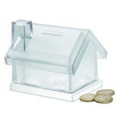 Hucha de plástico con forma de casa Mybank