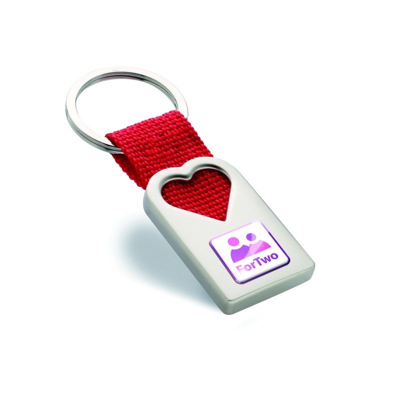 Llavero de metal con forma de corazón Bonheur