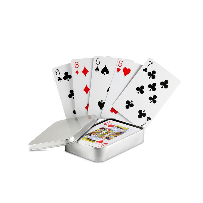 Baraja de cartas en caja metálica Amigo