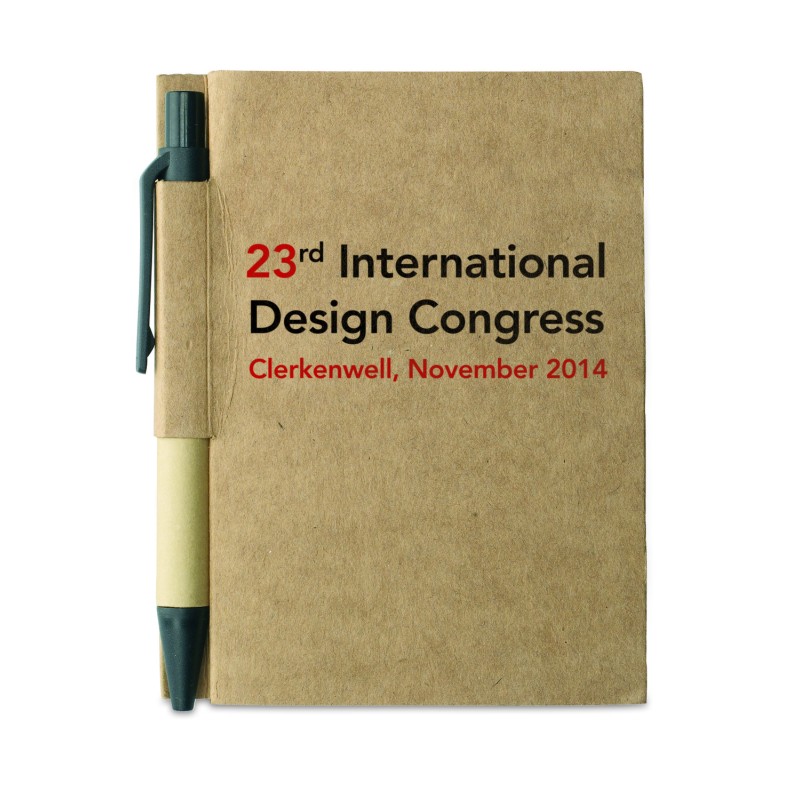 Libreta de bolsillo reciclada con bolígrafo Cartopad