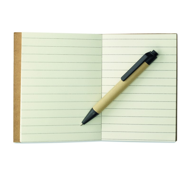 Libreta de bolsillo reciclada con bolígrafo Cartopad