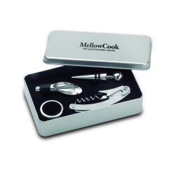 Set de vino en caja de metal Winory
