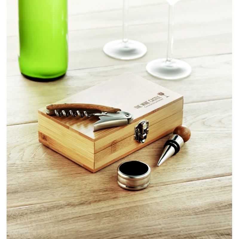Set de vino en caja de bambú Sonoma