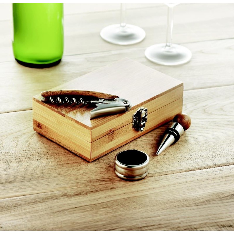 Set de vino en caja de bambú Sonoma