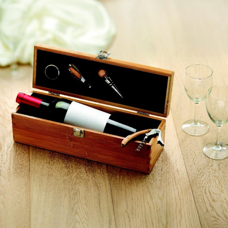 Set de vino en caja de bambú Tardor