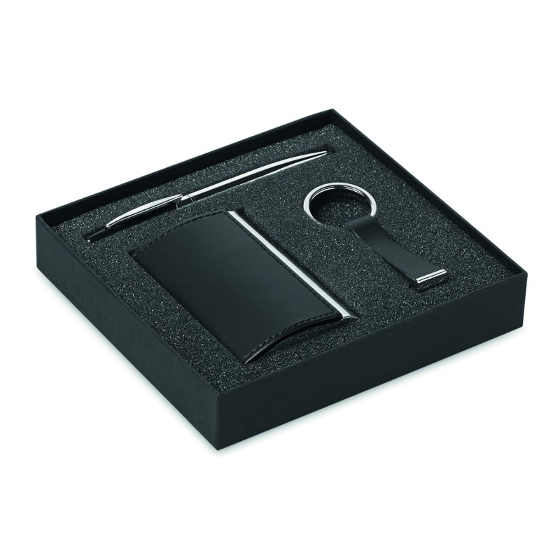 Set de regalo con bolígrafo, llavero y tarjetero Kadeau