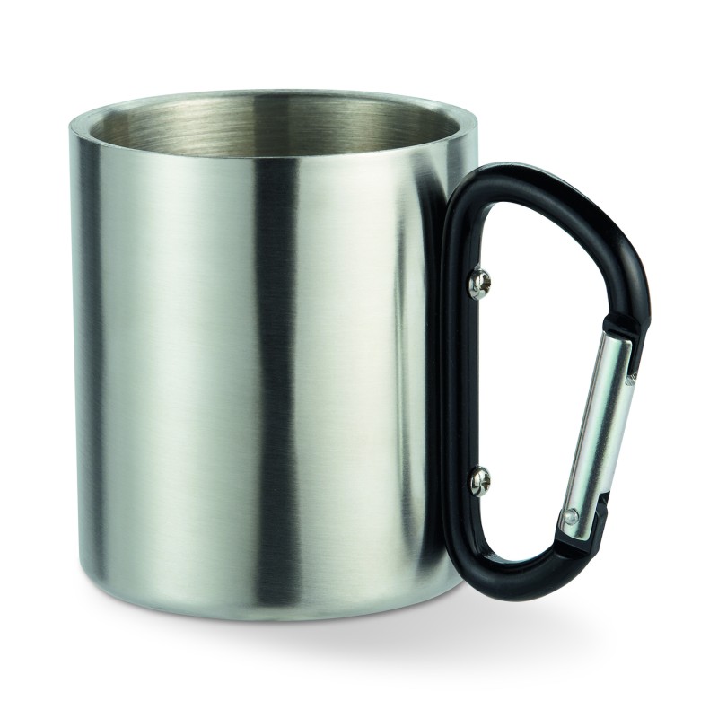 Taza de acero inoxidable con asa mosquetón Trumbo 220 ml