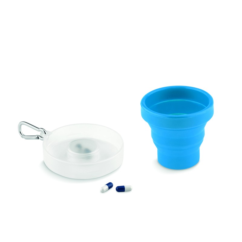 Vaso plegable de silicona con pastillero Cup Pill