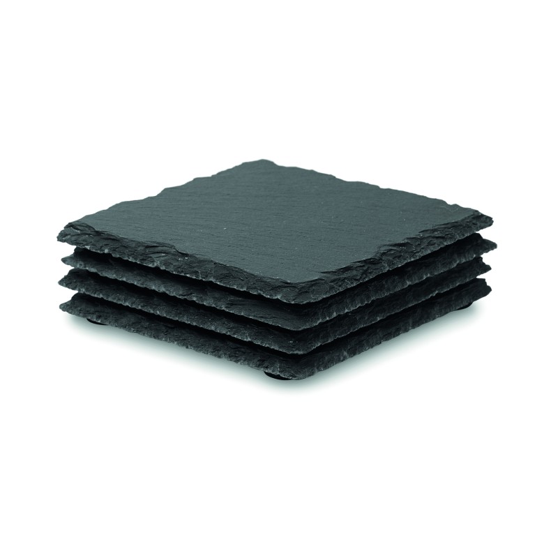 Set de 4 posavasos de pizarra Slate4