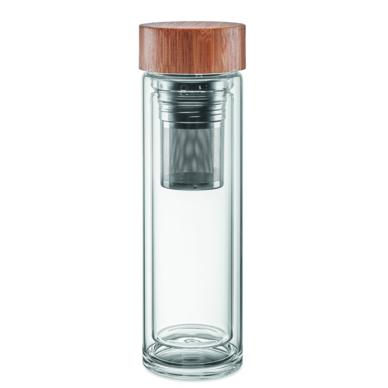 Botella de cristal con infusor Batumi Glass 400 ml