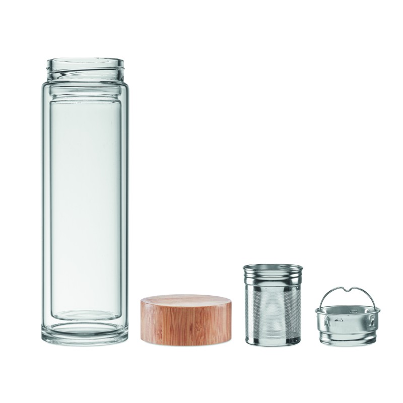 Botella de cristal con infusor Batumi Glass 400 ml