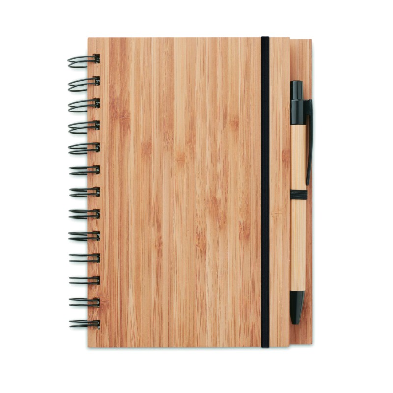 Libreta de bambú con bolígrafo Bambloc