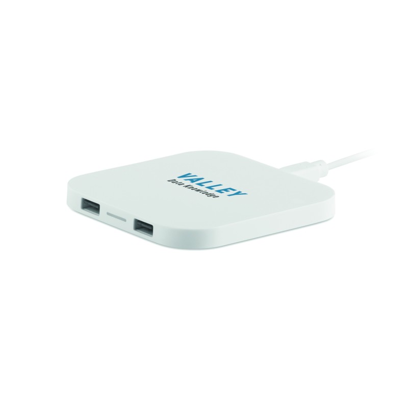 Base de carga inalámbrica 15W con hub USB Unipad