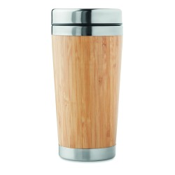 Vaso de doble pared con tapa de bambú Rodeodrive+ 400 ml