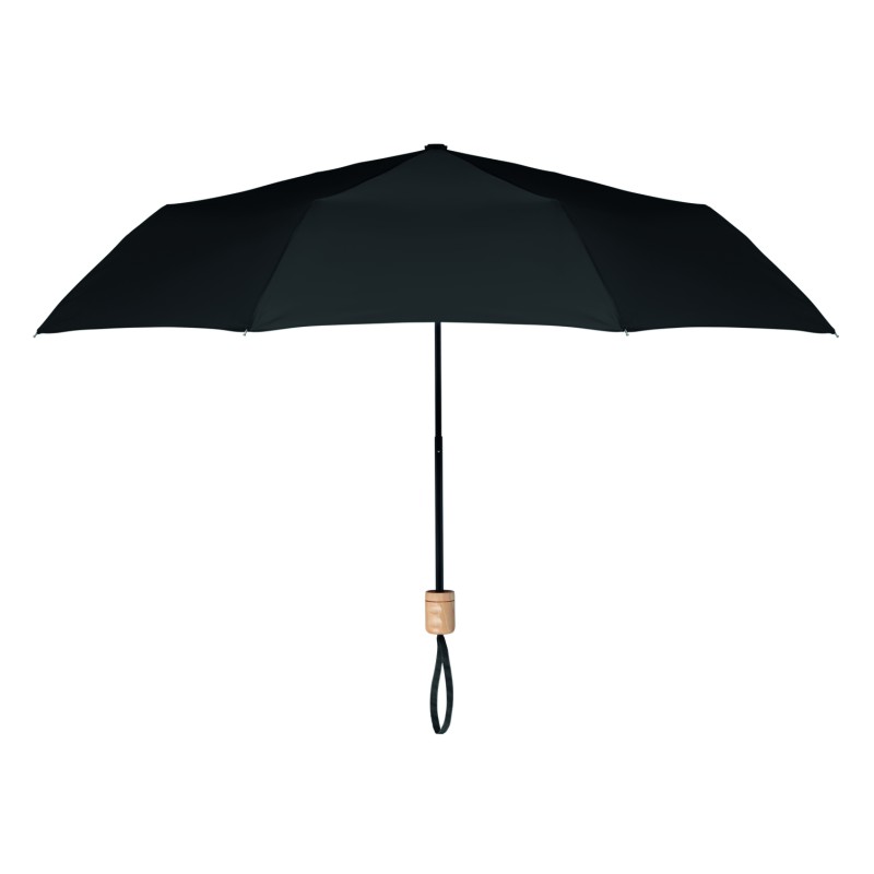 Paraguas plegable RPET con mango de madera Tralee