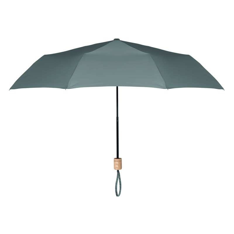 Paraguas plegable RPET con mango de madera Tralee