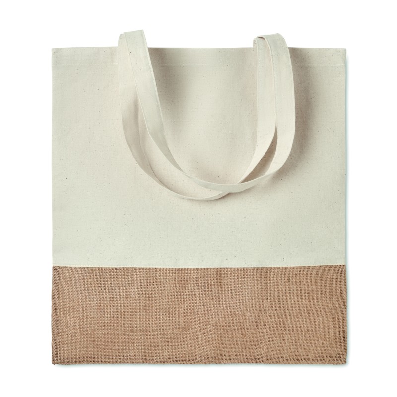 Bolsa de algodón con base de yute India Tote