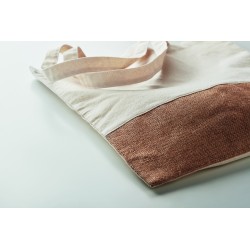 Bolsa de algodón con base de yute India Tote