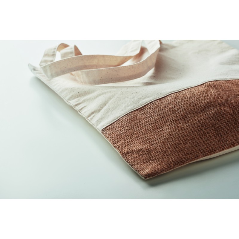 Bolsa de algodón con base de yute India Tote