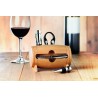 Set de vino con soporte de madera Bota